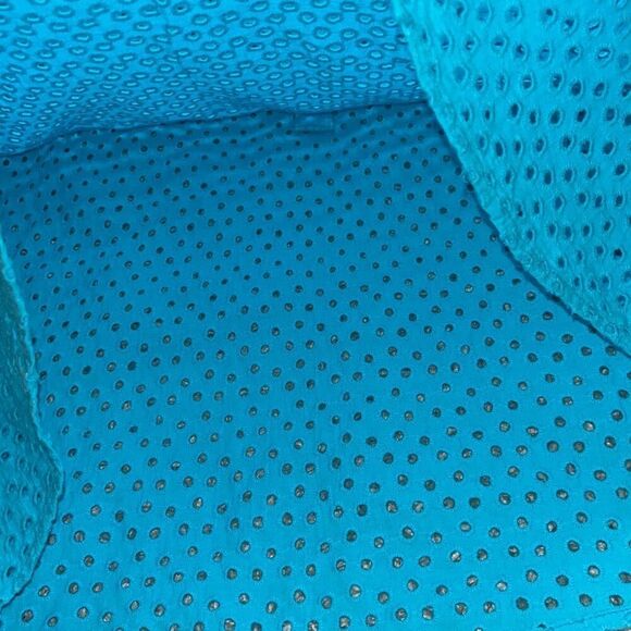 Gretchen Scott Popover Eyelet Collared 1/2 Button 3/4 Sleeve Shirt Teal Women’s - Picture 11 of 11